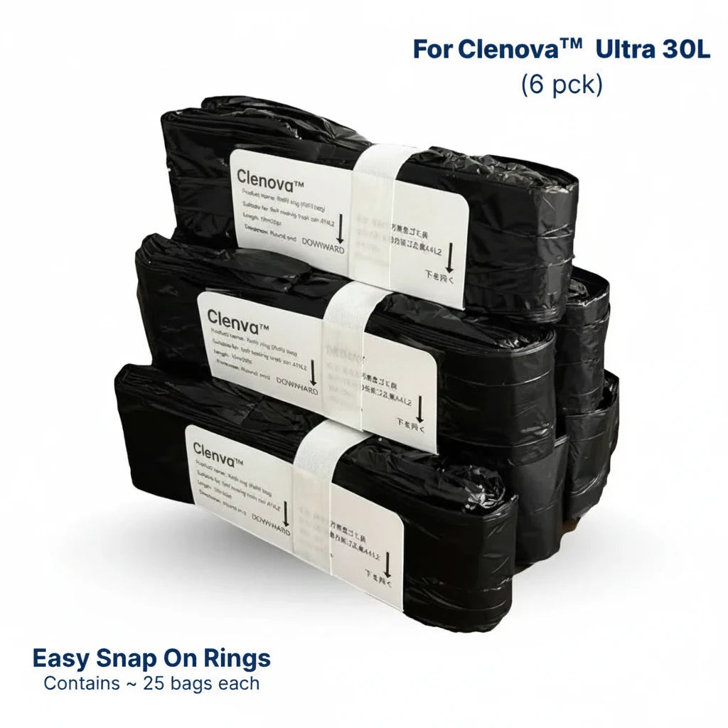 Clenova SmartRing™ Bags – Self-Sealing Trash Bag Pack