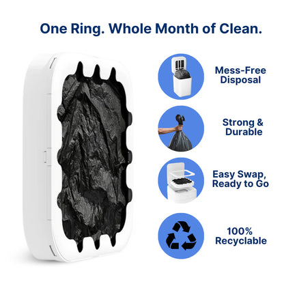 Clenova SmartRing™ Bags – Self-Sealing Trash Bag Pack