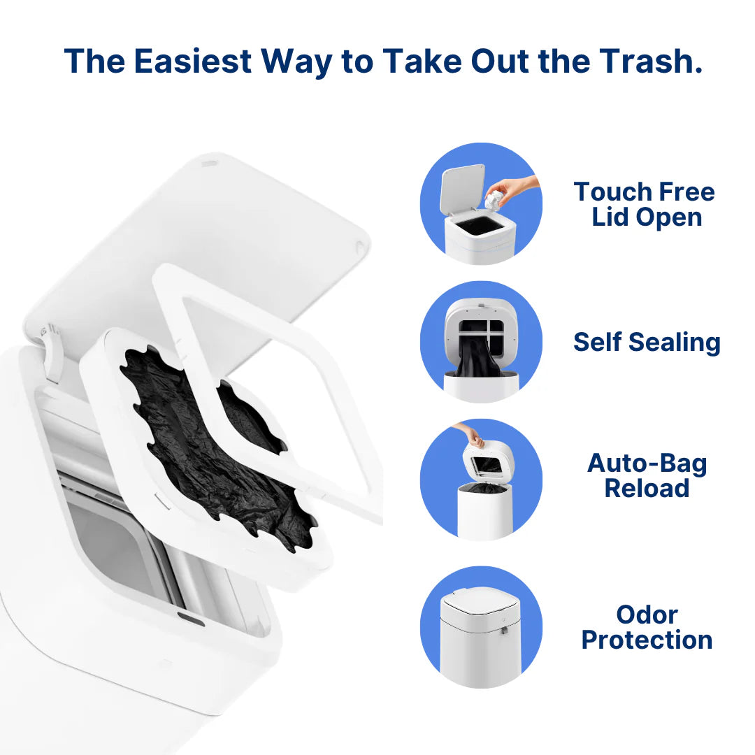 Clenova™ Lite 13L - Compact Smart Self Sealing Trash Bin